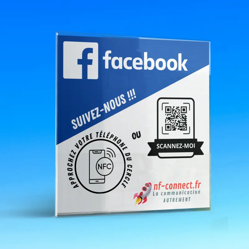 Plaque en verre Comptoir Facebook