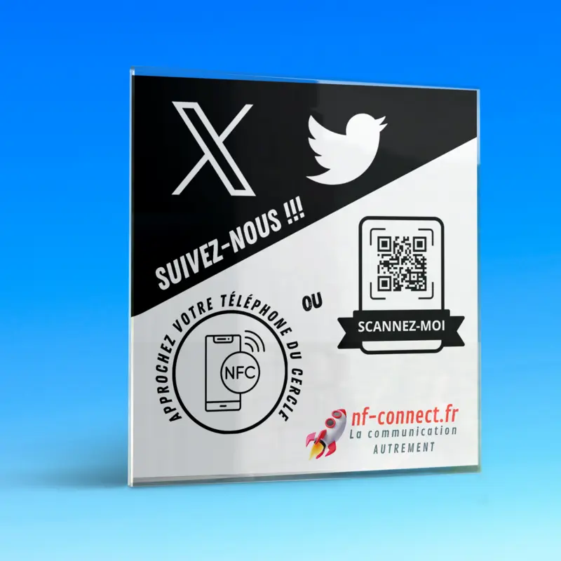 Plaque en verre Comptoir X - Twitter