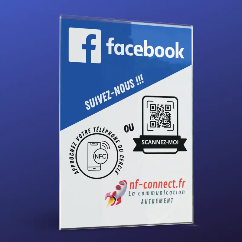 Plaque en verre Guichet Facebook